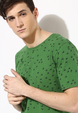 MENS ALLOVER PRINT T SHIRT ORGANIC COTTON T SHIRT