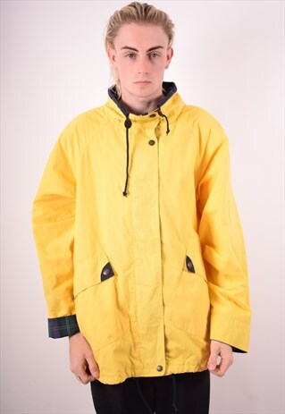 MULBERRY STREET MENS VINTAGE RAIN JACKET LARGE YELLOW 90S