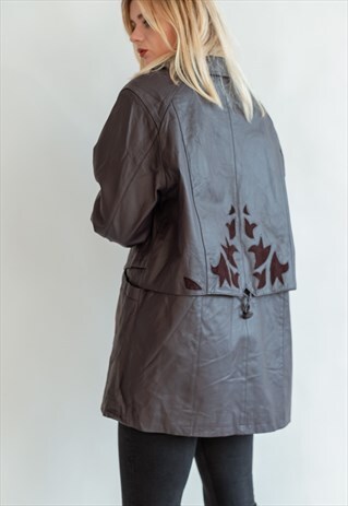 VINTAGE 70S MINIMAL LEATHER JACKET IN BROWN