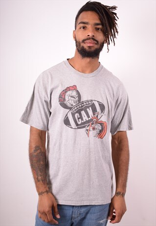 NIKE MENS VINTAGE T-SHIRT TOP LARGE GREY 90S