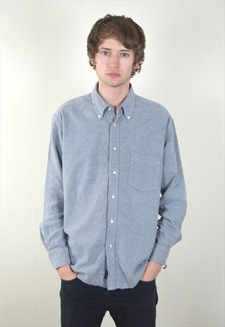 90S VINTAGE GREY FLANNEL SHIRT