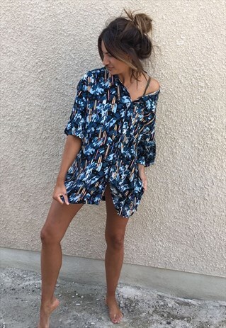PATTERNED OVERSIZED RETRO VINTAGE UNISEX FESTIVAL SHIRT