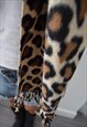 VINTAGE Y2K ANIMAL PRINT SKINNY SCARF WITH TASSELLS 