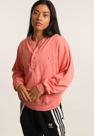 VINTAGE CHAMPION 1/4 BUTTON SPELL OUT SWEATSHIRT