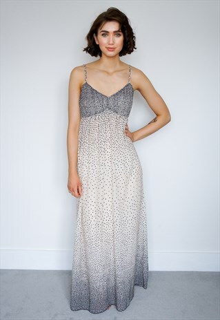 CREAM AND BLACK POLKA DOT DRESS