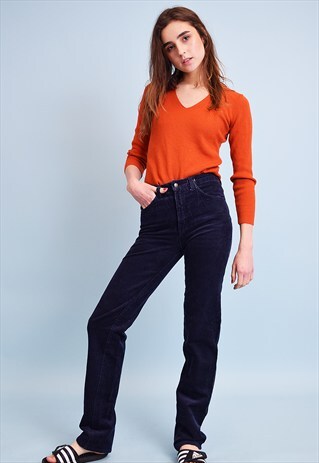 90'S RETRO CLASSY HIGHWAISTED CORDUROY STRAIGHT TROUSERS