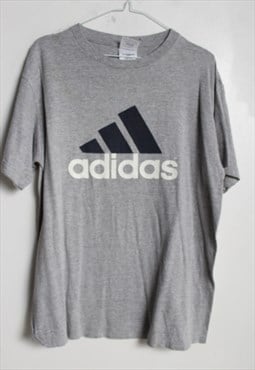 Vintage Adidas Big Logo T-shirt Grey