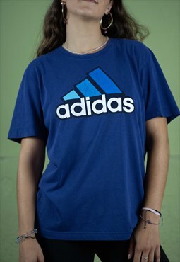 Vintage Adidas T-Shirt in Blue M