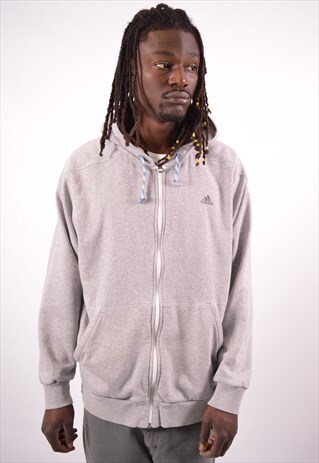 VINTAGE ADIDAS HOODIE SWEATER GREY