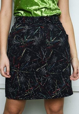 BENETTON vintage 80s snowflake Christmas party mini skirt