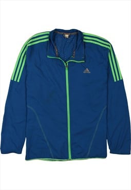 Vintage 90's Adidas Windbreaker Lightweight Full Zip Up Blue