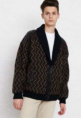 VINTAGE BLACK BROWN JACKET
