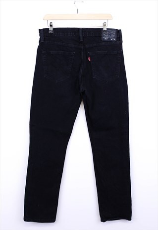 Vintage Levi's 511 Jeans Black Straight Fit Denim With Logo