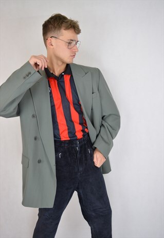 VINTAGE OVERSIZE GREY RAVE BLAZER