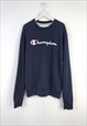 VINTAGE CHAMPION SWEATSHIRT LOGO BIG IN BLUE M