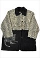 Vintage Fleece Jacket Retro Leopard Print Ladies Small
