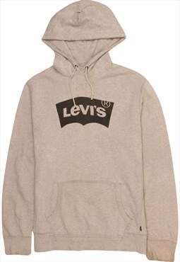 Vintage 90's Levi's Hoodie Spellout Pullover Grey Large