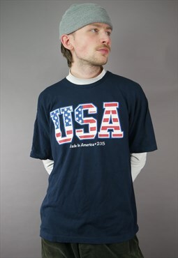 Vintage USA Graphic T-Shirt in Blue