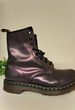 Dr Marten Original 1460 Leather  Metallic Purple Boots UK 4