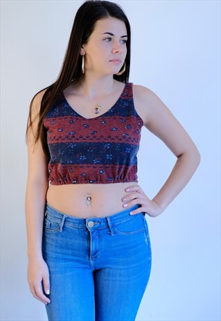VINTAGE PAISLEY PRINT CROP TOP