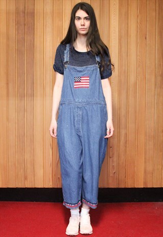 VINTAGE BLUE DENIM DUNGAREES