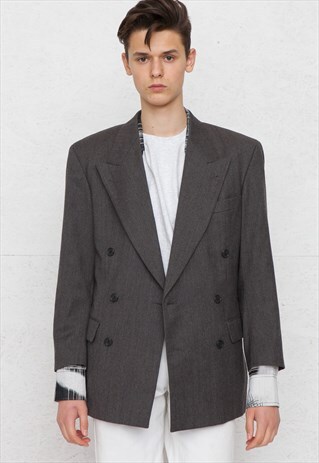 VINTAGE GREY HUGO BOSS BLAZER JACKET