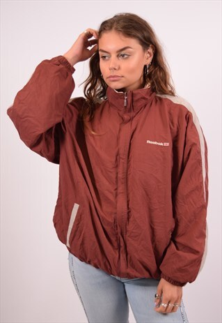 VINTAGE REEBOK TRACKSUIT TOP JACKET BROWN
