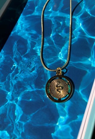 GOLDEN MEDICAL SNAKE CHARM NECKLACE