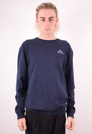 KAPPA MENS VINTAGE SWEATSHIRT JUMPER XL BLUE 90S