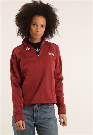 VINTAGE ADIDAS EMBROIDERED LOGO 1/4 ZIP SWEATSHIRT