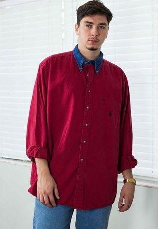 VINTAGE NAUTICA SHIRT LOGO 90S XL 17.7