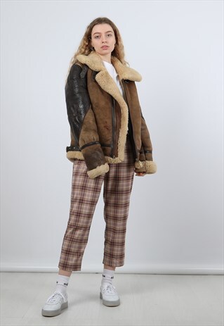 VINTAGE MEDIUM BROWN AVIATOR JACKET