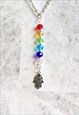 Rainbow Facet Crystal Hamsa Necklace