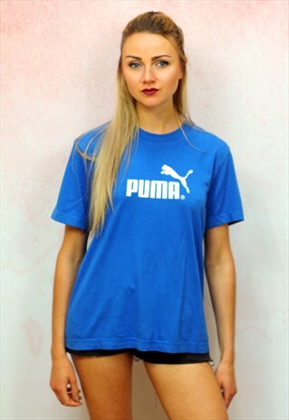 1990S VINTAGE BLUE WITH WHITE CASUAL T-SHIRT