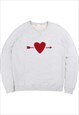 Vintage  The Upside Sweatshirt Heart Crewneck Grey Small