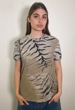 Vintage y2k tiger grey t-shirt 