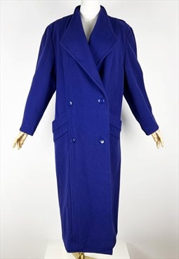 Vintage Electric Blue Pure New Wool Coat