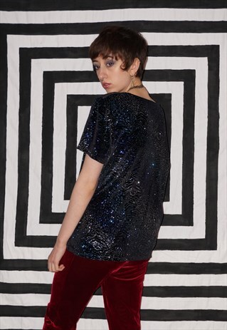 VINTAGE 90'S VELVET GLITTER TOP