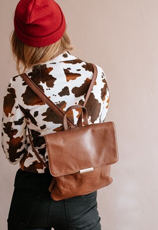 VINTAGE 90S' LEATHER RUCKSACK BACKPACK