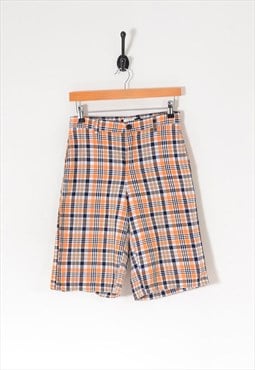 Vintage nautica bermuda checked shorts orange w27 - bv10040