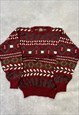 VINTAGE KNITTED JUMPER ABSTRACT PATTERNED KNIT SWEATER