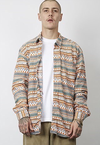 VINTAGE 80'S FLANNEL NAVAJO PRINT SHIRT