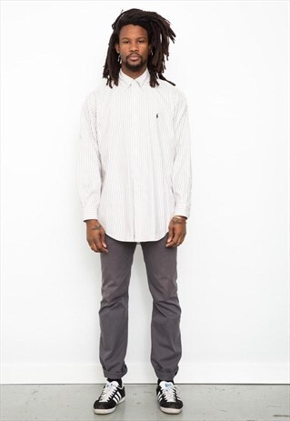 VINTAGE 90'S RALPH LAUREN YARMOUTH PIN STRIPE SHIRT