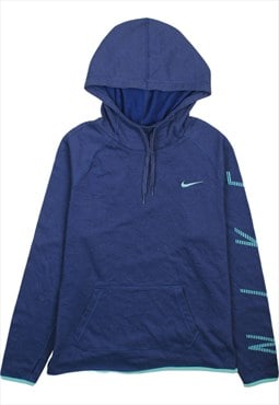 Vintage 90's Nike Hoodie Swoosh Pullover Blue Large