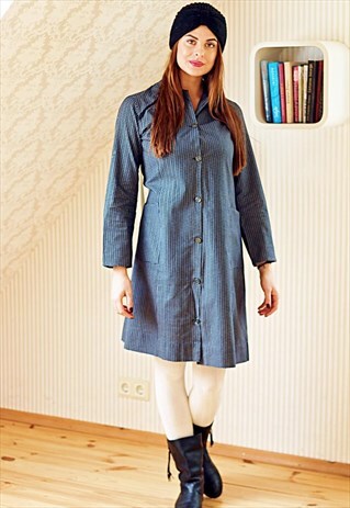 BLACK AND WHITE VINTAGE SHIRT DRESS