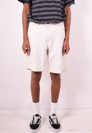 LEVI'S 560 MENS VINTAGE DENIM SHORTS W33 WHITE 90S