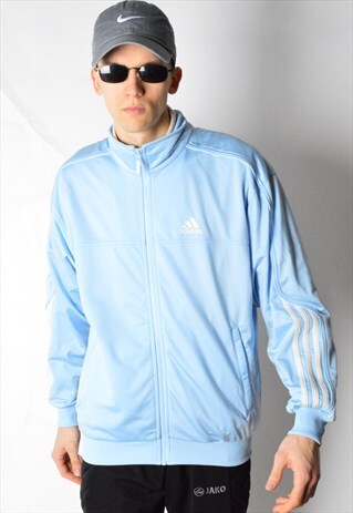 LIGHT BLUE ADIDAS TRACK JACKET