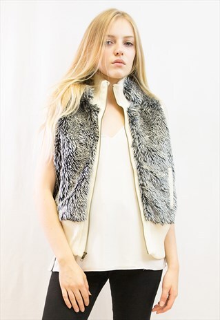 FAUX FUR WAISTCOAT GILET (MIX GREY)