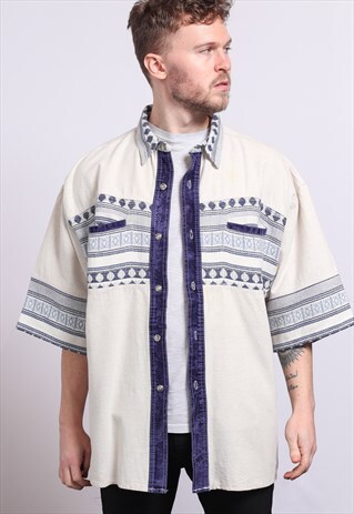 VINTAGE AZTEC PATTERNED SHIRT