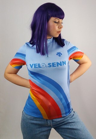 DESCENTE VINTAGE 80'S UNISEX RAINBOW SPORTS T-SHIRT